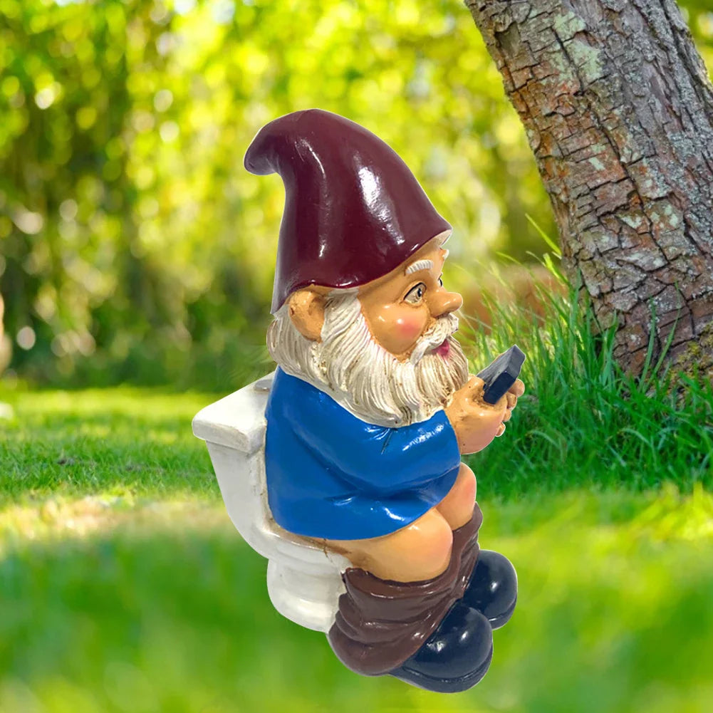 Sylpha - Carina Miniatura Gnomo da Giardino in Resina per Decorazione da Giardino Divertente e Umoristica