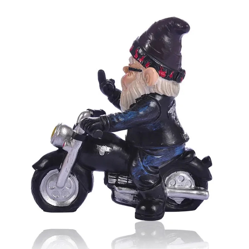 Calidora - Incantevole Gnomo su Moto Figurina in Resina per una Deliziosa Decorazione da Giardino