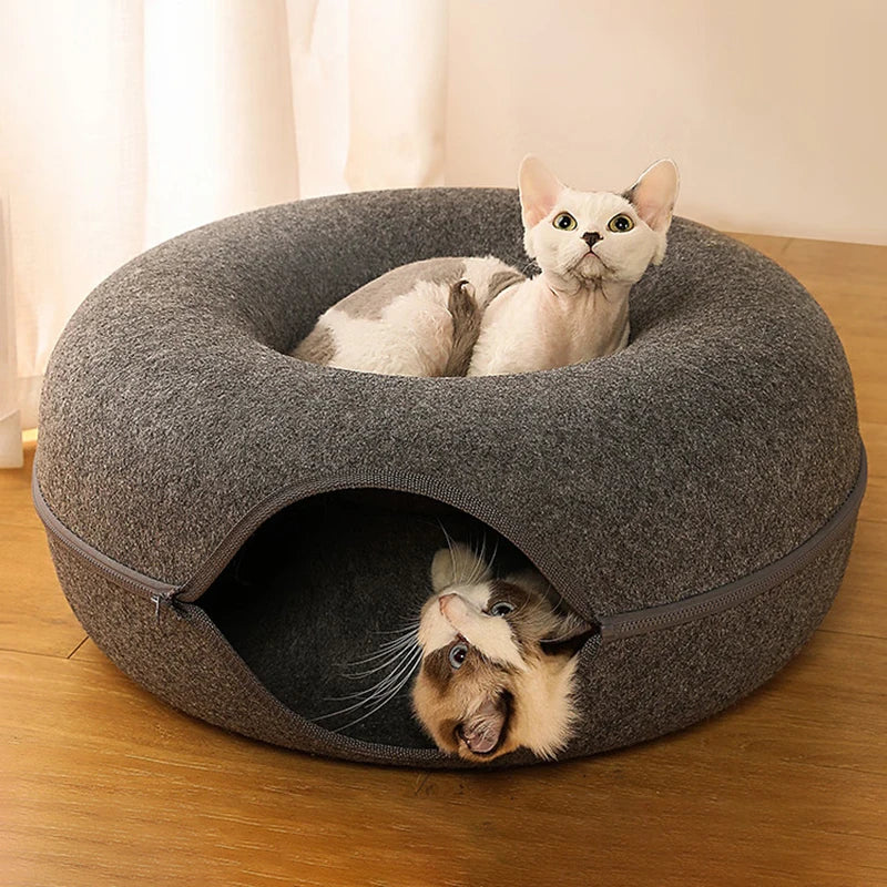Letto di lusso per gatti per due con tunnel interattivo per maggiore comfort e divertimento