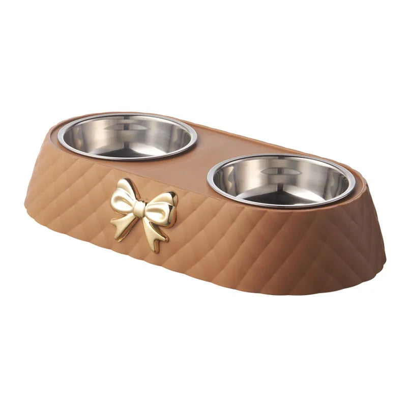 Set di ciotole di lusso in acciaio inox per cibo e acqua per la cura elegante degli animali domestici