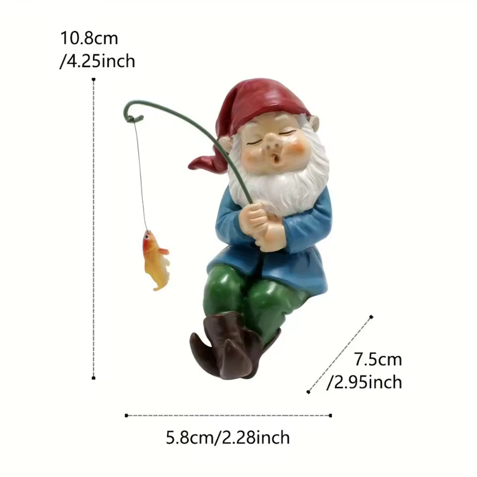 Ligeia - Incantevole Figurina di Gnomo con Bastone per Decorazione Interna e da Giardino