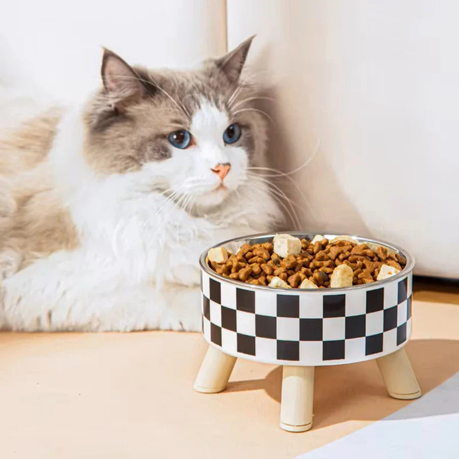 Ciotola di Lusso per Cibo e Acqua con Supporto Rialzato per Gatti e Cani
