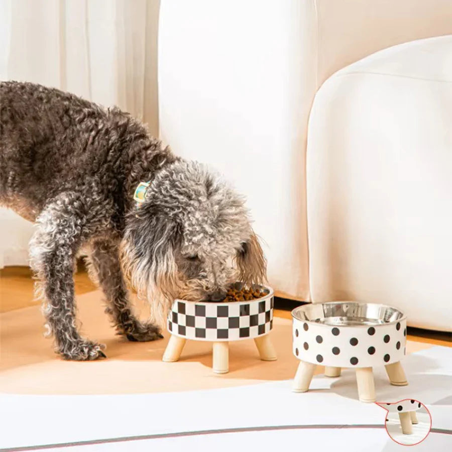 Ciotola di Lusso per Cibo e Acqua con Supporto Rialzato per Gatti e Cani