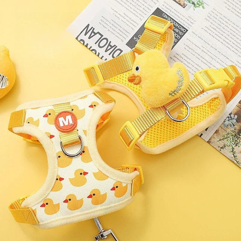 Set di Pettorina e Guinzaglio Carino a Cartone Animato per Cuccioli
