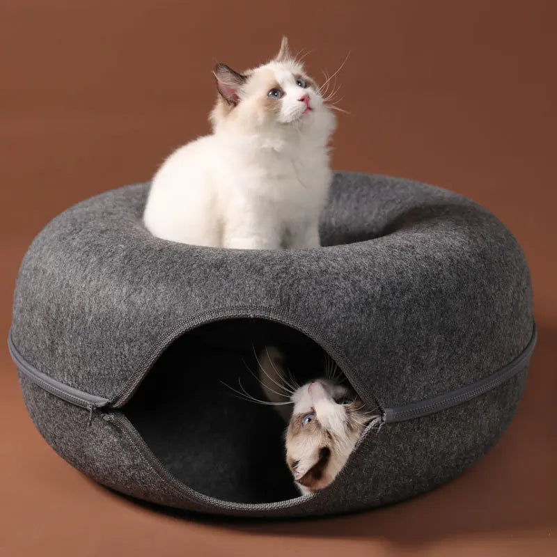 Letto di lusso per gatti per due con tunnel interattivo per maggiore comfort e divertimento