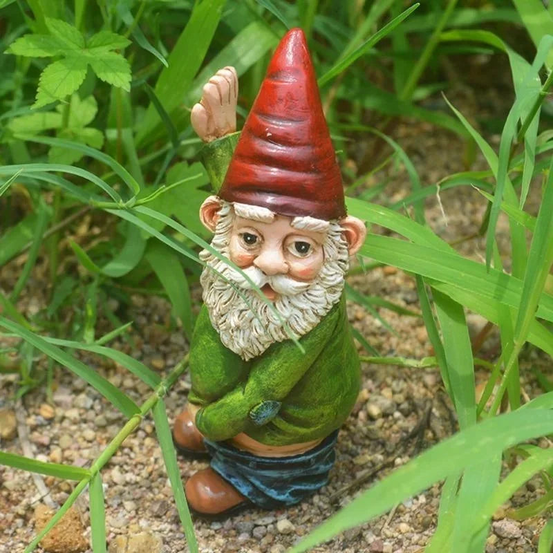 Casta - Figurina Gnomo Creativo in Resina con Elegante Barba Bianca
