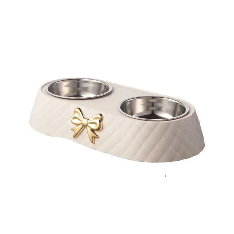 Set di ciotole di lusso in acciaio inox per cibo e acqua per la cura elegante degli animali domestici