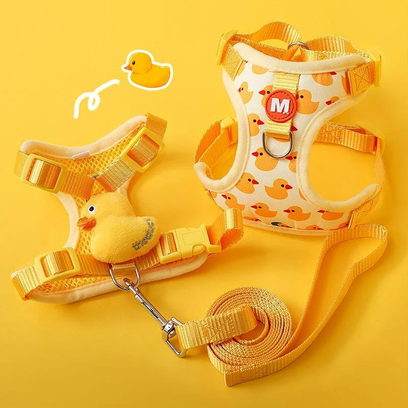 Set di Pettorina e Guinzaglio Carino a Cartone Animato per Cuccioli