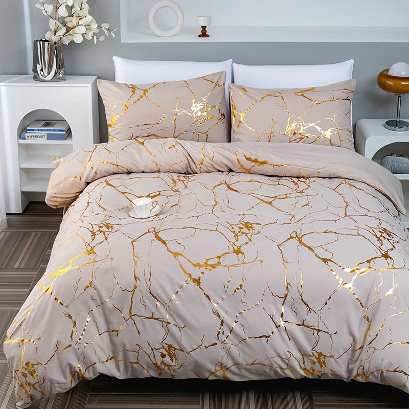 Copripiumino con design in marmo di lusso per una camera da letto elegante e confortevole