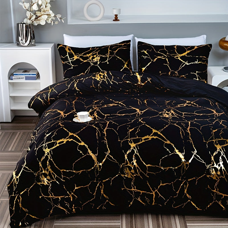 Copripiumino con design in marmo di lusso per una camera da letto elegante e confortevole