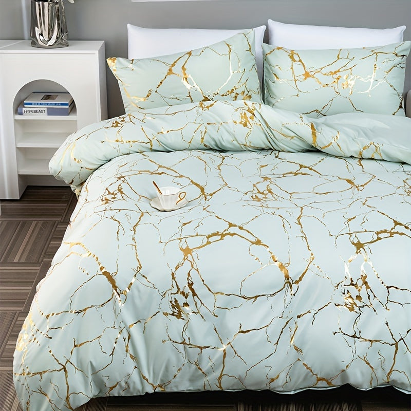 Copripiumino con design in marmo di lusso per una camera da letto elegante e confortevole
