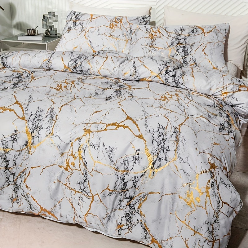 Copripiumino con design in marmo di lusso per una camera da letto elegante e confortevole