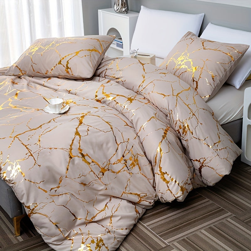 Copripiumino con design in marmo di lusso per una camera da letto elegante e confortevole