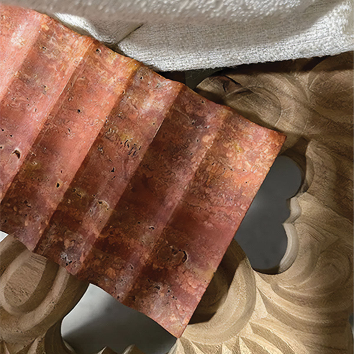 Elegante vassoio in pietra Cannelé | Design raffinato in pietra naturale per una decorazione d'interni sofisticata