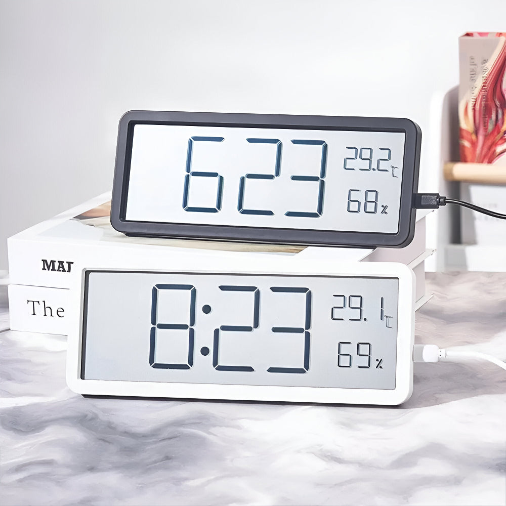 Ione - Orologio da Parete Digitale LED Moderno con Display di Temperatura e UmiditÃ