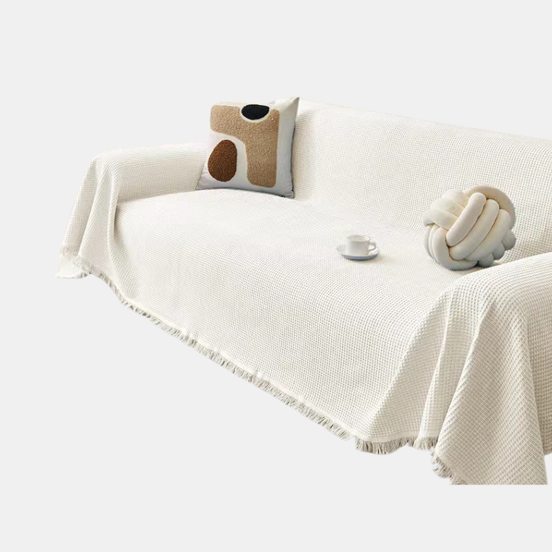 Elegante copertura per divano in cotone traspirante - Protettore per mobili resistente e alla moda