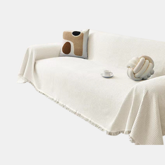 Elegante copertura per divano in cotone traspirante - Protettore per mobili resistente e alla moda