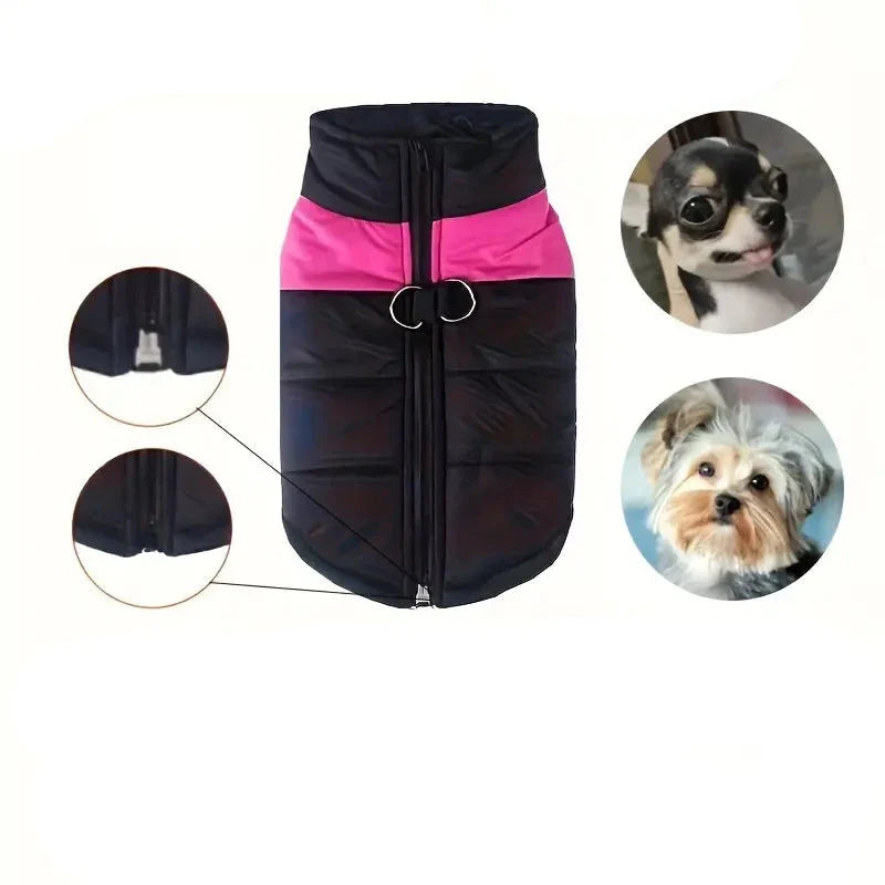 Cappotto impermeabile per cani con cerniera posteriore