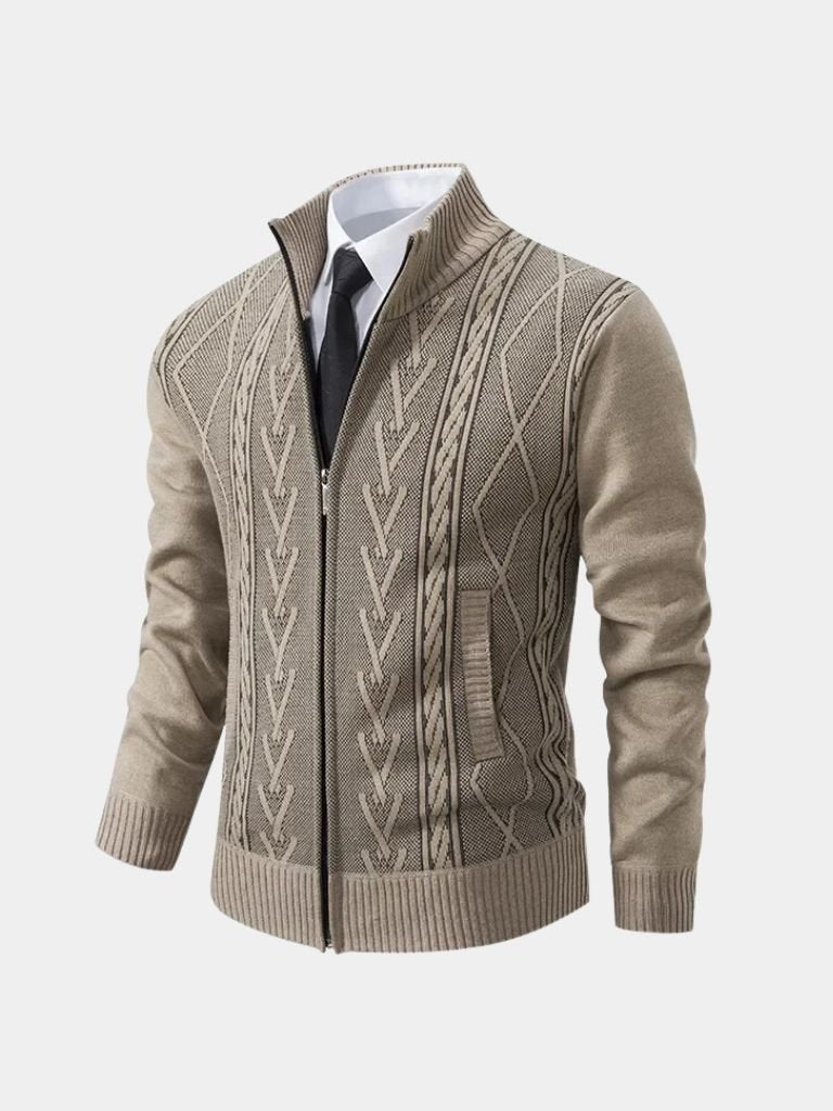 Clemens - Elegant classic knitted sweater with stylish cross and crown design
