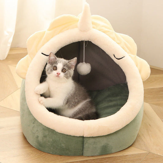 Letto per gatti in peluche grigio super morbido