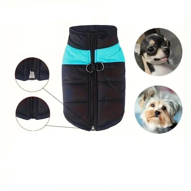 Cappotto impermeabile per cani con cerniera posteriore