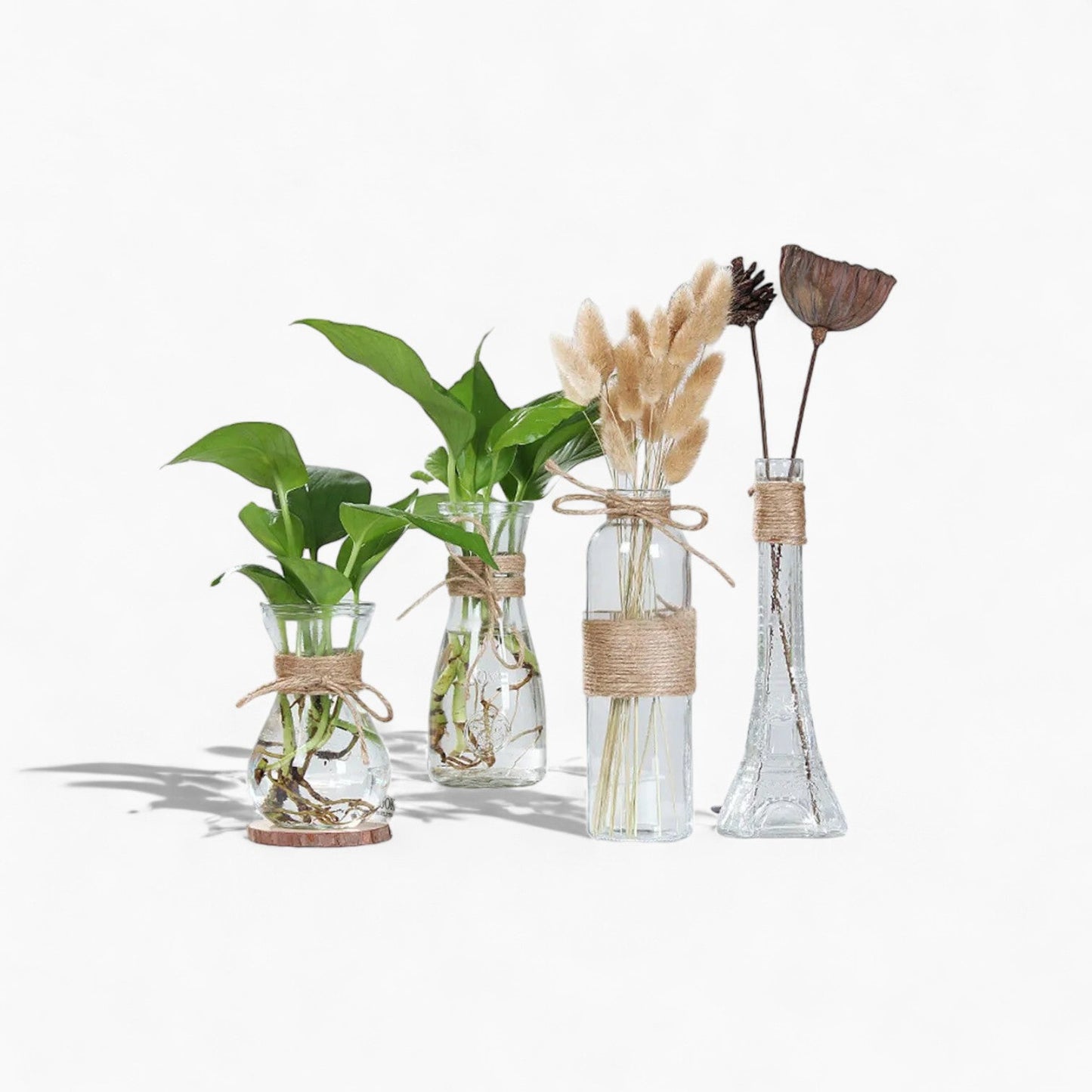 Vaso in vetro minimalista - elegante decorazione da tavolo