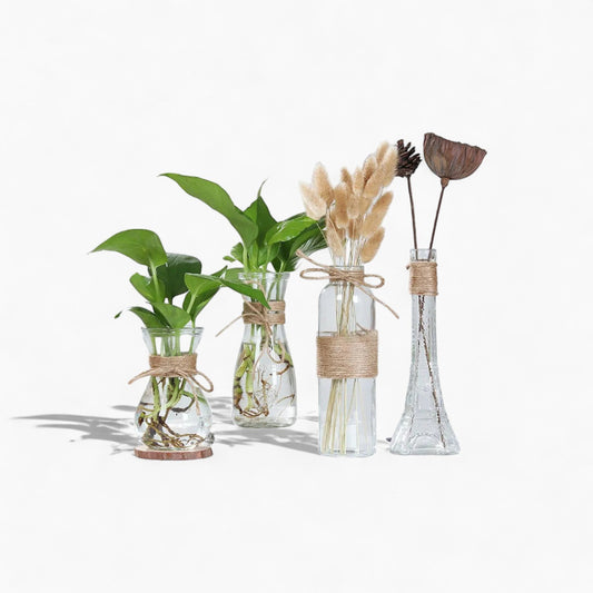 Vaso in vetro minimalista - elegante decorazione da tavolo