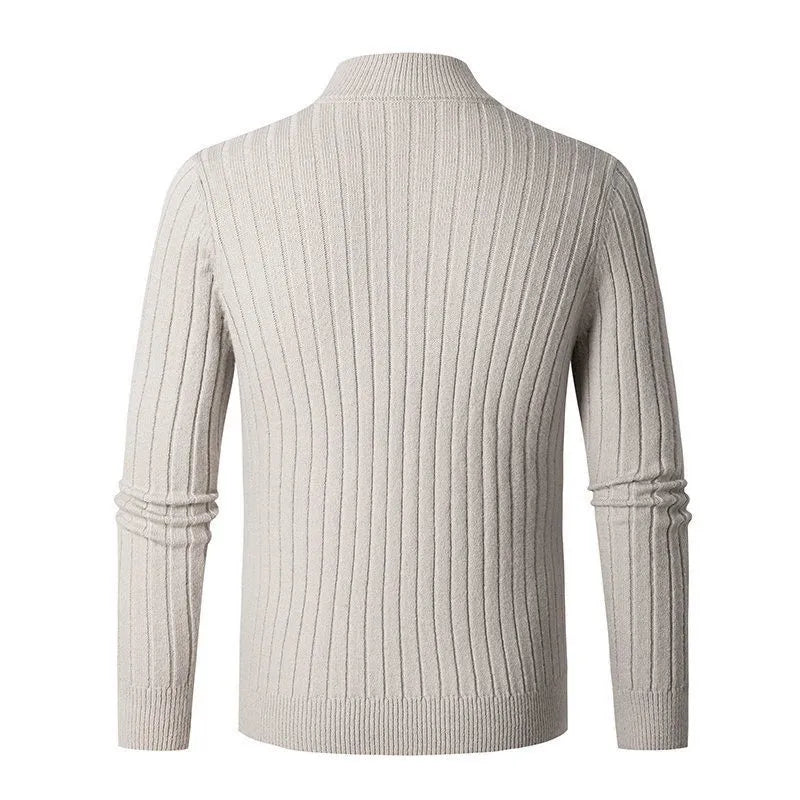 Lukas - Stylish half-zip sweater with an elegant stand-up collar