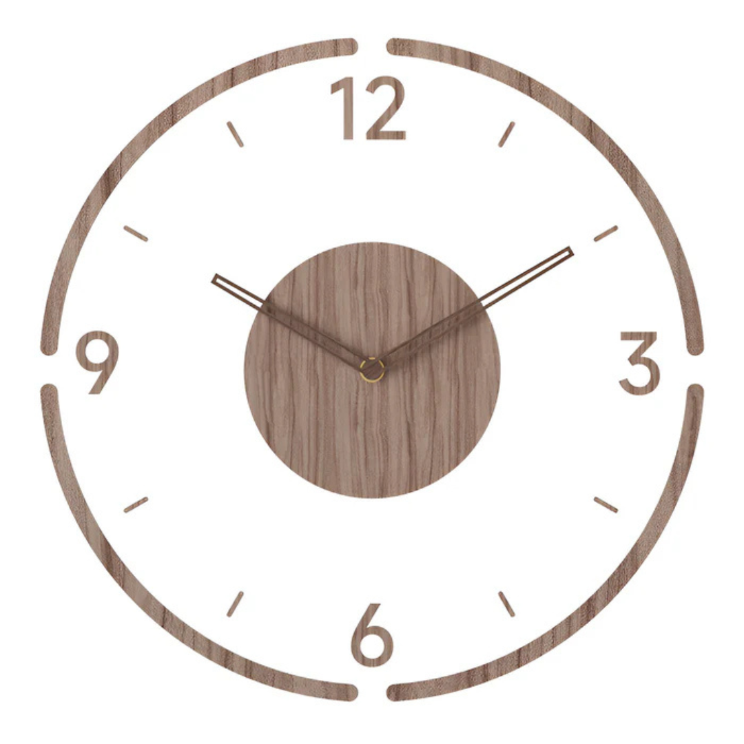 Nock - Orologio da parete moderno e alla moda da 30 cm in acrilico e legno per un soggiorno elegante