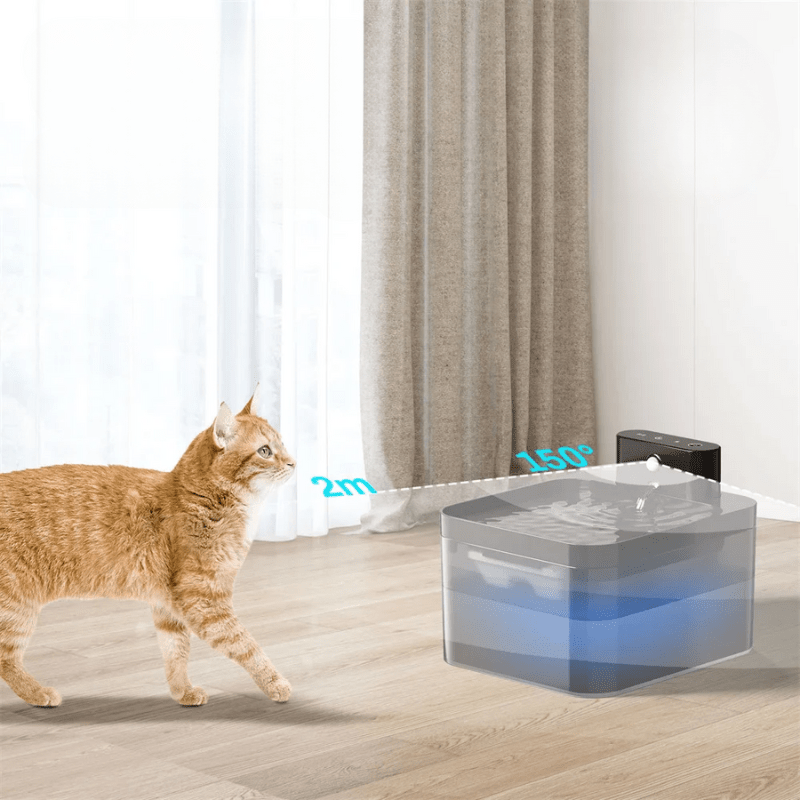 Fontana d'acqua con sensore wireless avanzato per un'esperienza migliore e a misura di gatto