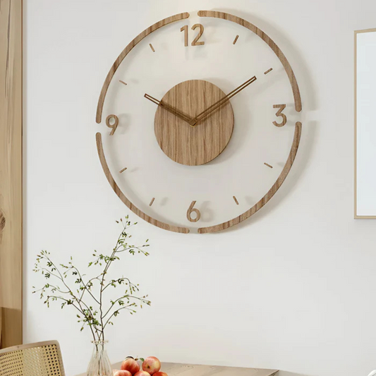 Nock - Orologio da parete moderno e alla moda da 30 cm in acrilico e legno per un soggiorno elegante