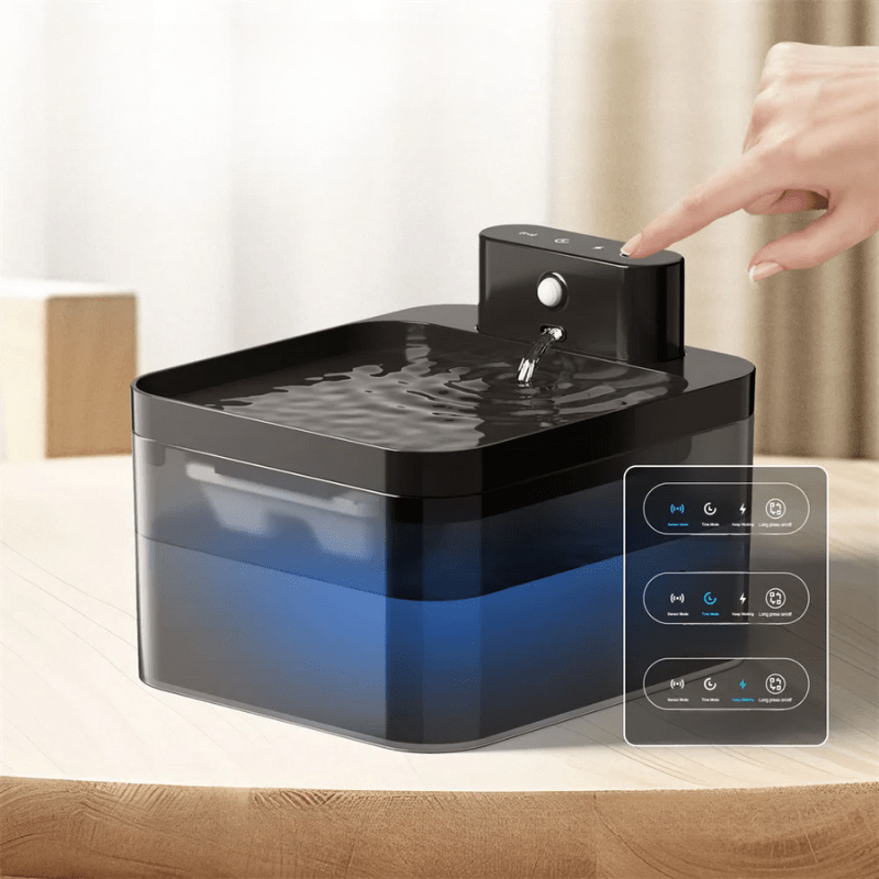 Fontana d'acqua con sensore wireless avanzato per un'esperienza migliore e a misura di gatto
