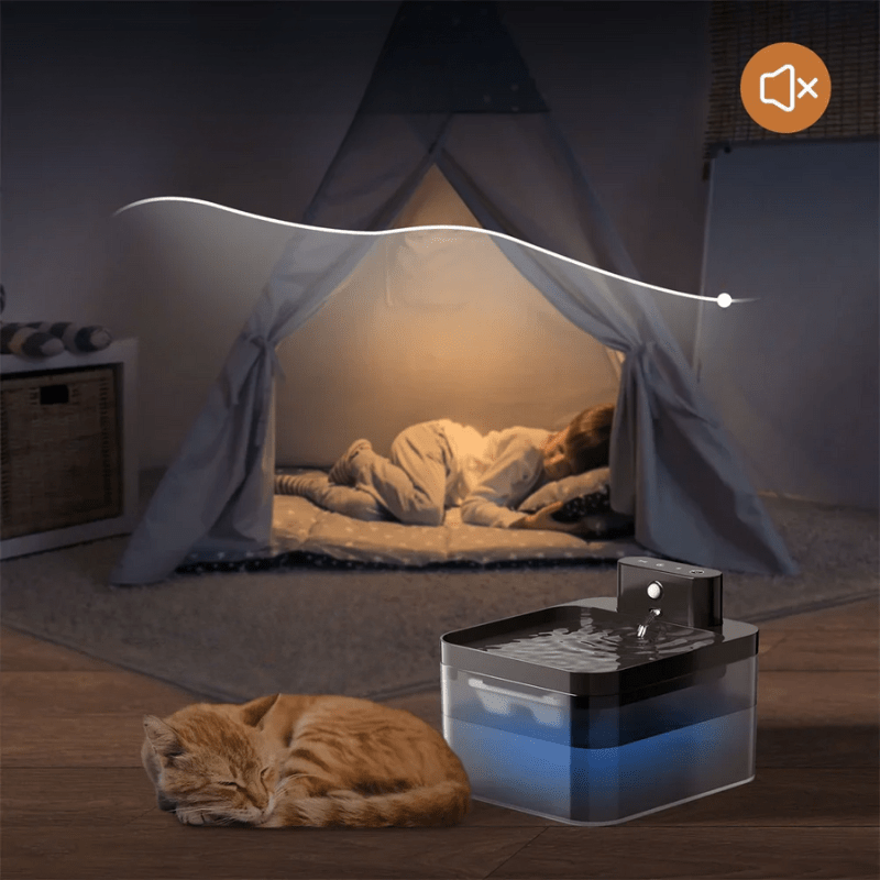 Fontana d'acqua con sensore wireless avanzato per un'esperienza migliore e a misura di gatto