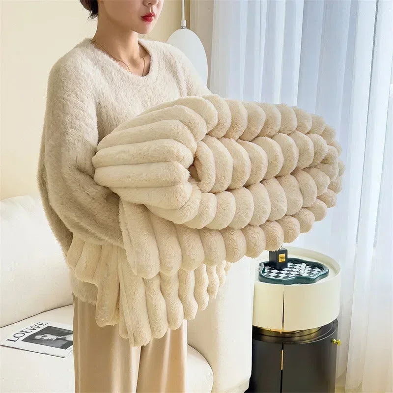 Comfort supremo: Coperta in pile morbida e calda con un accogliente motivo a quadri per giornate autunnali avvolgenti e serate invernali