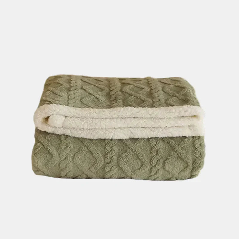 Coperta in lana e pile a doppio strato lussuosa per l'inverno per il massimo comfort e calore elegante
