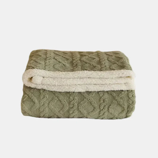 Coperta in lana e pile a doppio strato lussuosa per l'inverno per il massimo comfort e calore elegante