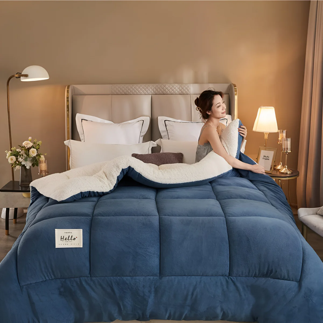 Set di biancheria da letto in pile di lusso 155x220 cm – Comfort supremo, morbido e caldo per una festa di sonno accogliente