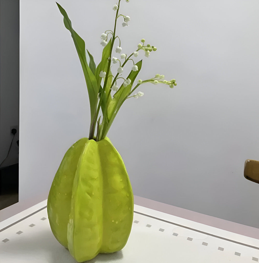 Nerithia - Vaso di Fiori in Ceramica Fatto a Mano con Design Elegante a Frutto Stella