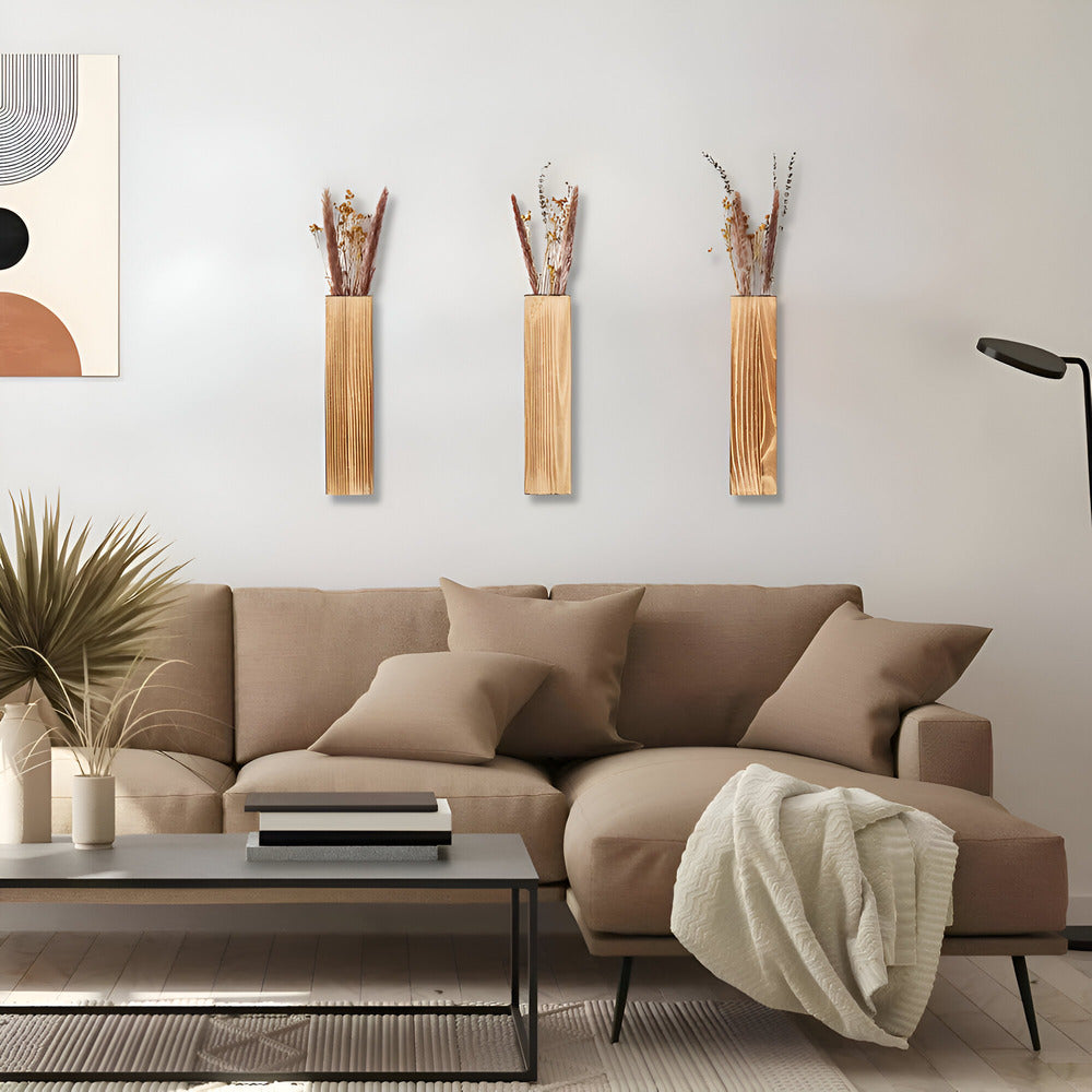 Nysaelle Vaso da Parete in Legno - Elegante Mensola Rettangolare per Piante 30 cm per Giardino o Decorazione d'Interni alla Moda