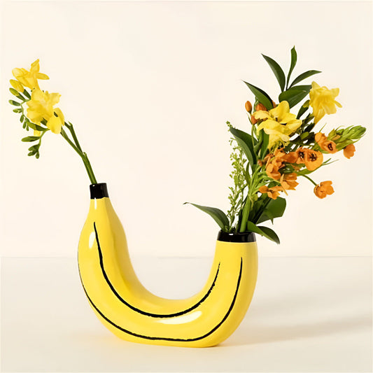 Seralith - Vaso decorativo moderno unico a forma di banana per interni eleganti