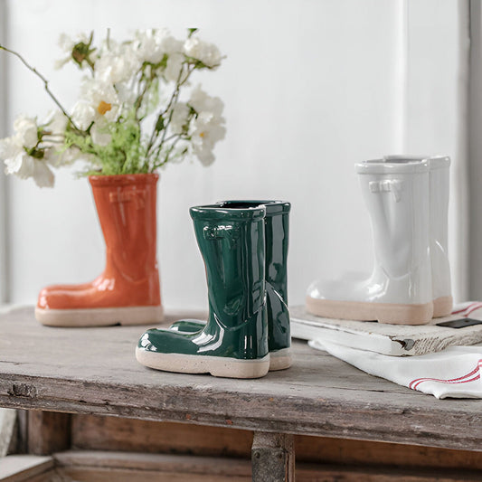 Minthara - bellissimo vaso in ceramica a forma di stivale unico per decorazioni di stile
