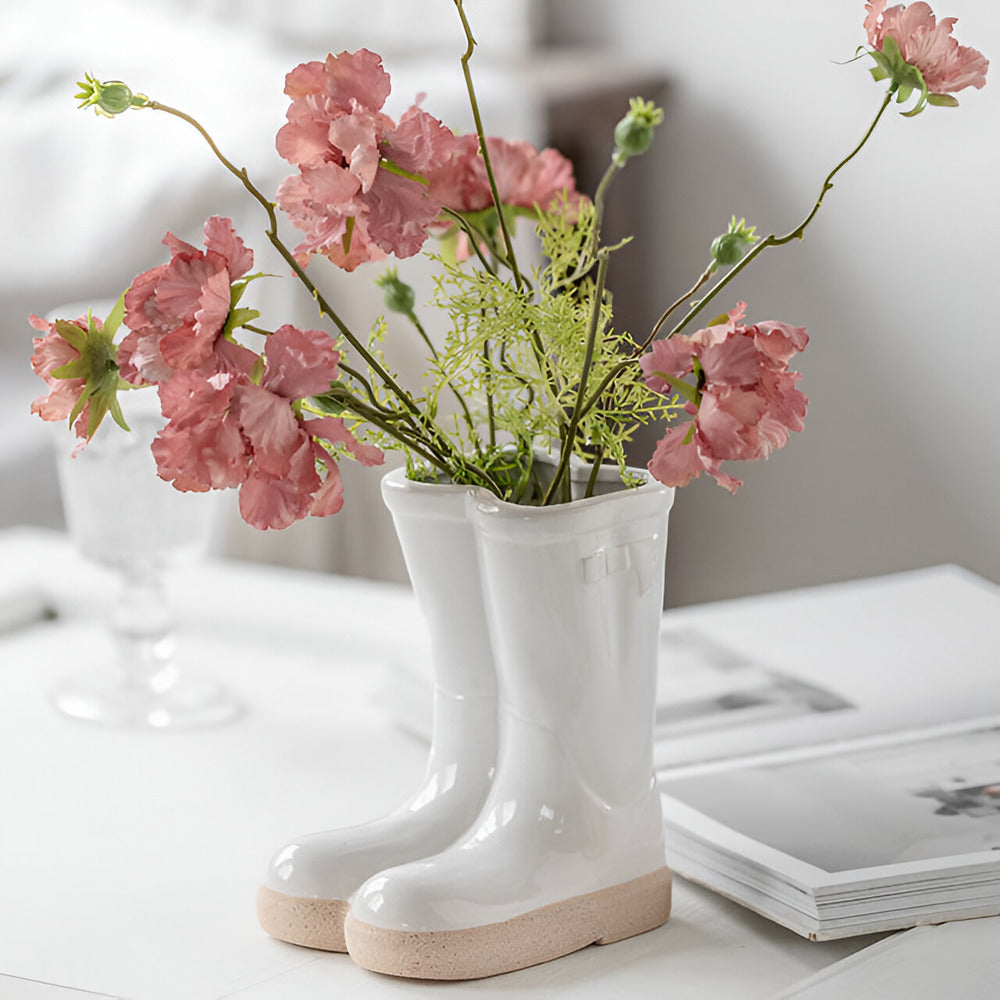 Minthara - bellissimo vaso in ceramica a forma di stivale unico per decorazioni di stile