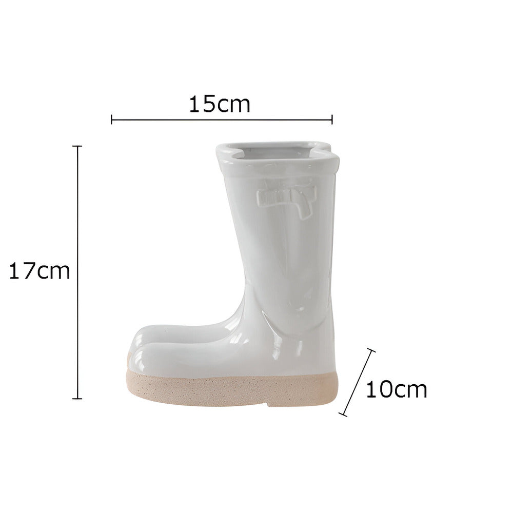 Minthara - bellissimo vaso in ceramica a forma di stivale unico per decorazioni di stile