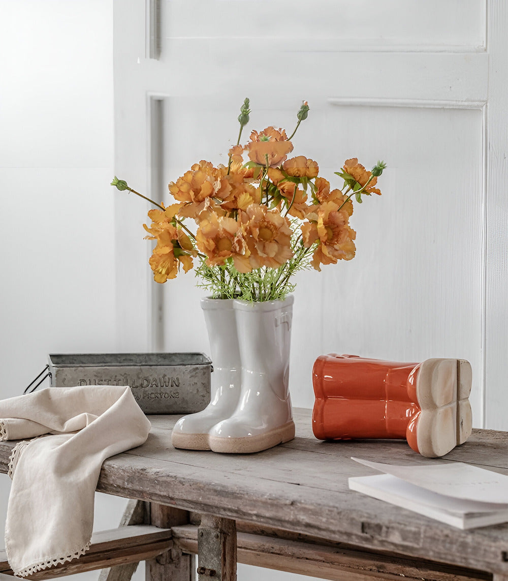 Minthara - bellissimo vaso in ceramica a forma di stivale unico per decorazioni di stile