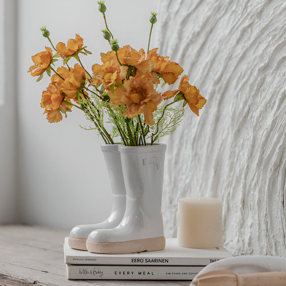 Minthara - bellissimo vaso in ceramica a forma di stivale unico per decorazioni di stile