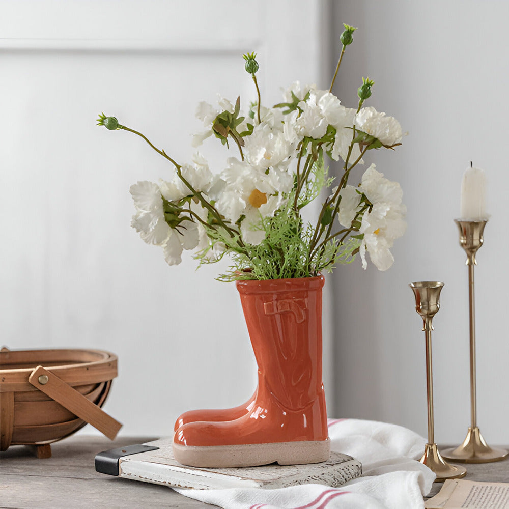 Minthara - bellissimo vaso in ceramica a forma di stivale unico per decorazioni di stile