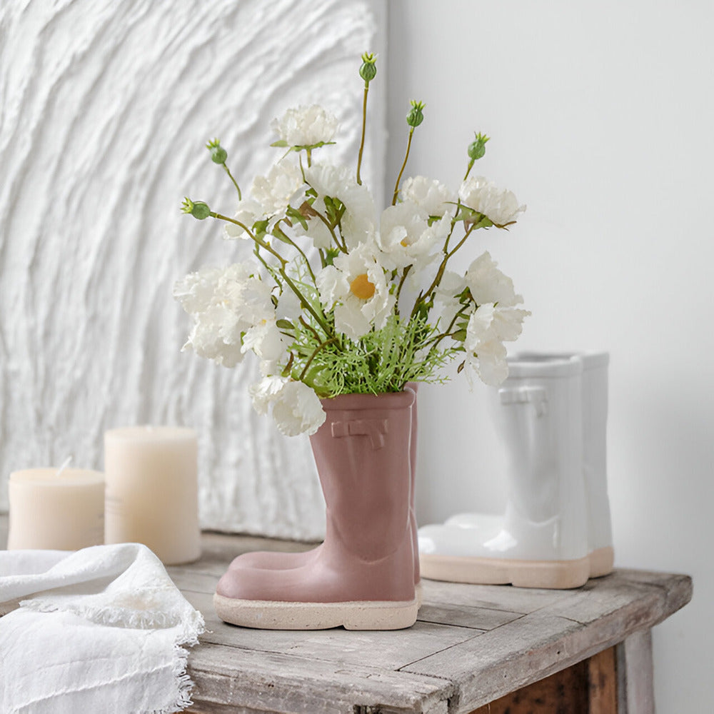 Minthara - bellissimo vaso in ceramica a forma di stivale unico per decorazioni di stile