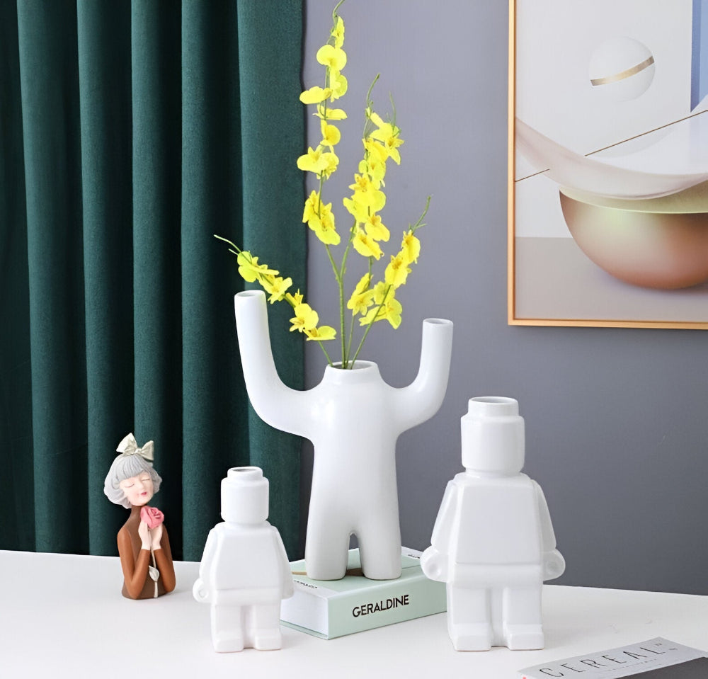 Larissa - Vaso Intrecciato per Piante dal Design Robotico Moderno per un Tocco Unico al Giardino