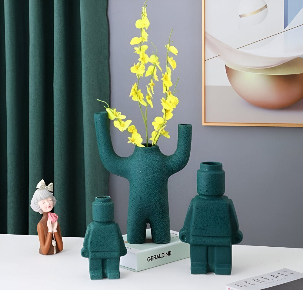 Larissa - Vaso Intrecciato per Piante dal Design Robotico Moderno per un Tocco Unico al Giardino