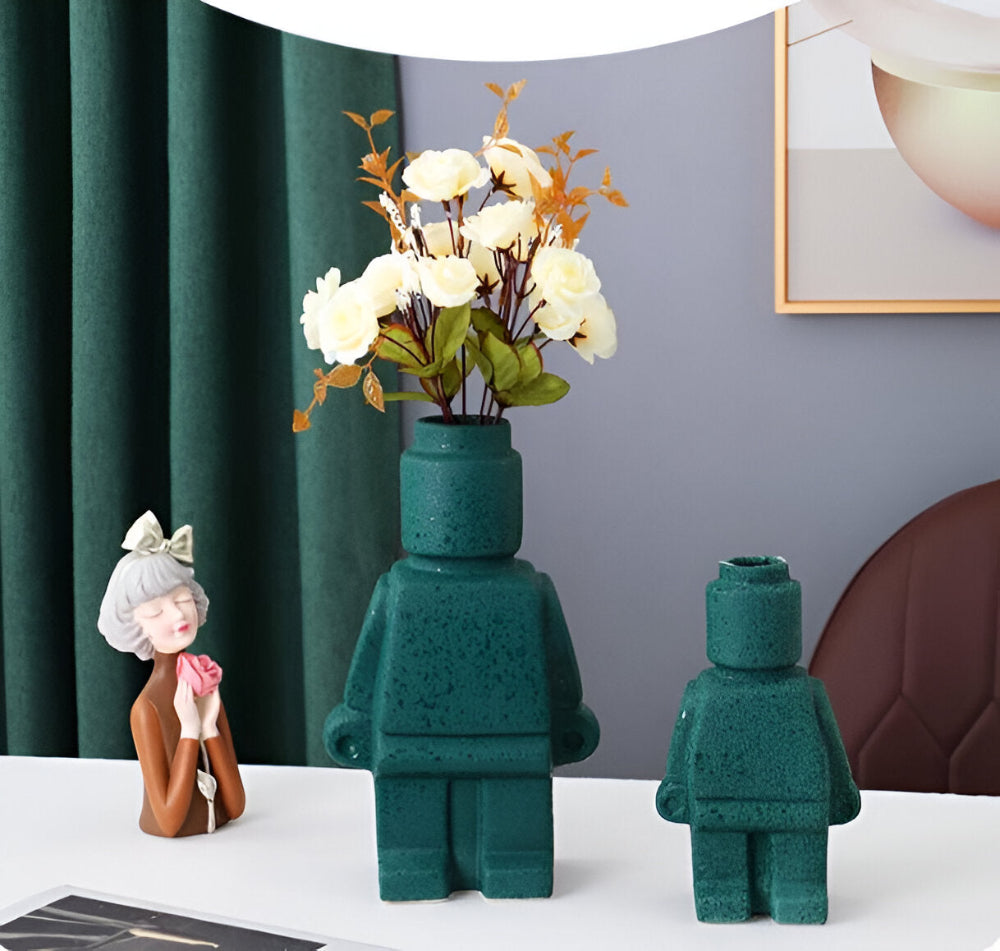 Larissa - Vaso Intrecciato per Piante dal Design Robotico Moderno per un Tocco Unico al Giardino